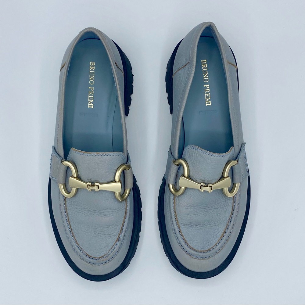 Anthropologie Bruno Premi Blue Hardware Platform Loafers Size 38 / US 7.5 - Picture 3 of 15